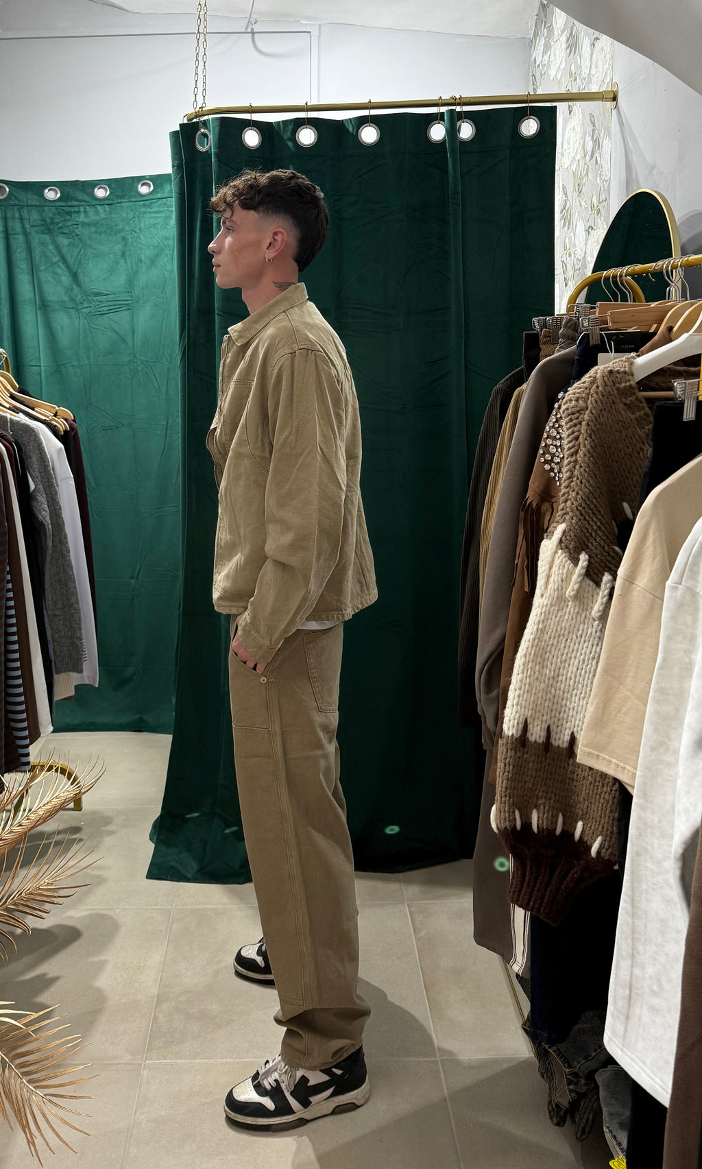 Completo denim beige