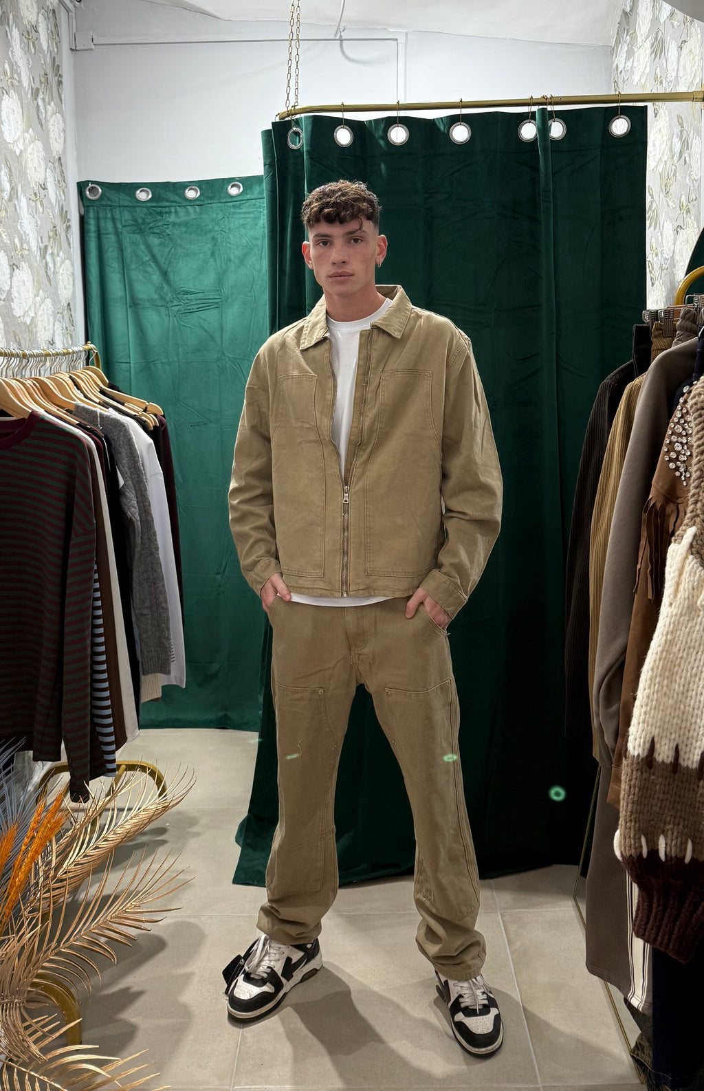 Completo denim beige