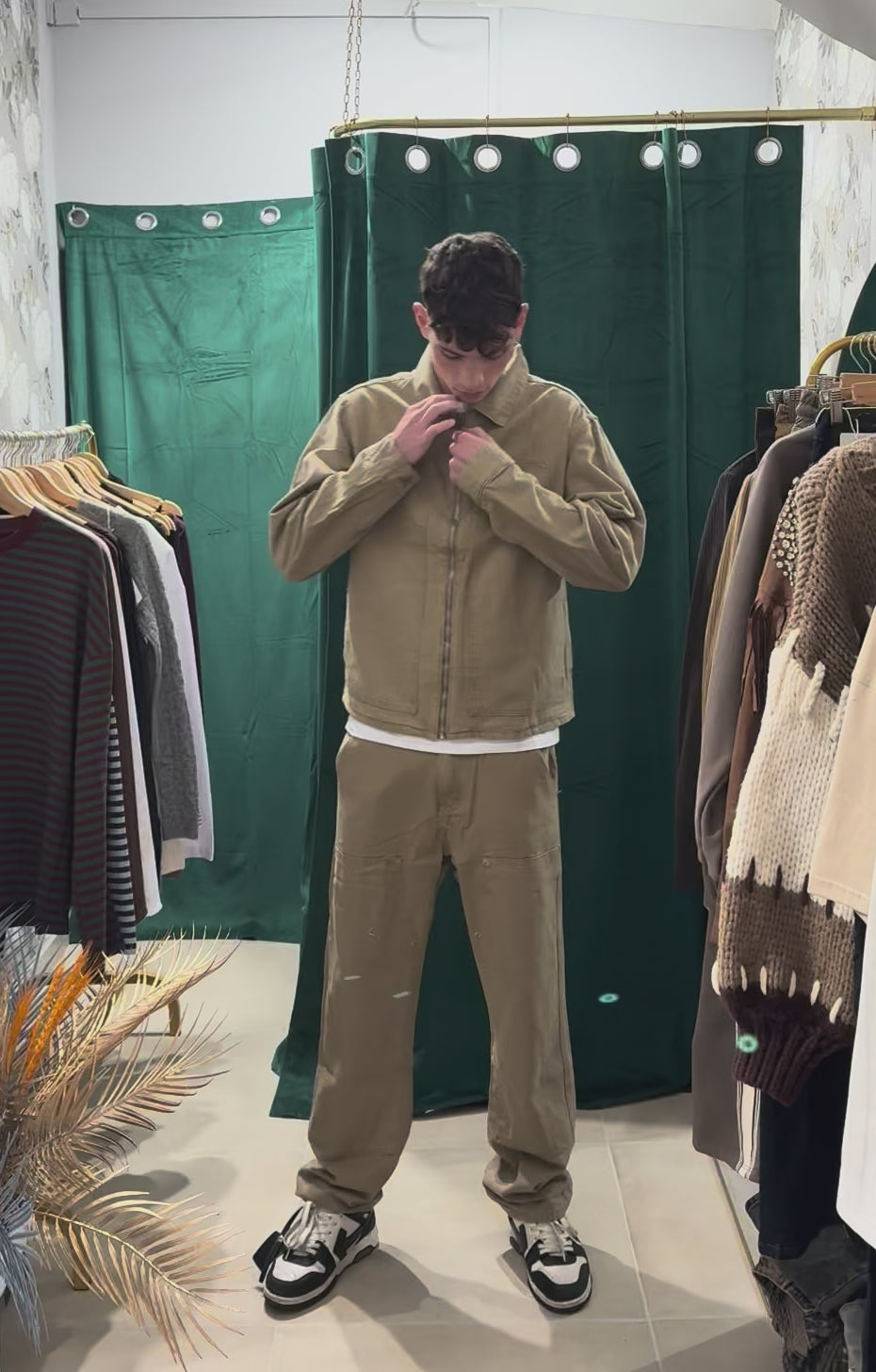 Completo denim beige